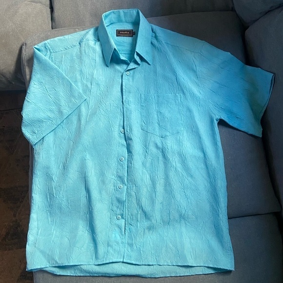 HOFIX Other - 2/$30 HOFIX Textured Button-down Cool Blue